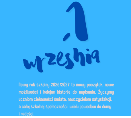Życzenia z okazji rozpoczęcia nowego roku szkolnego 2026/2027!!!